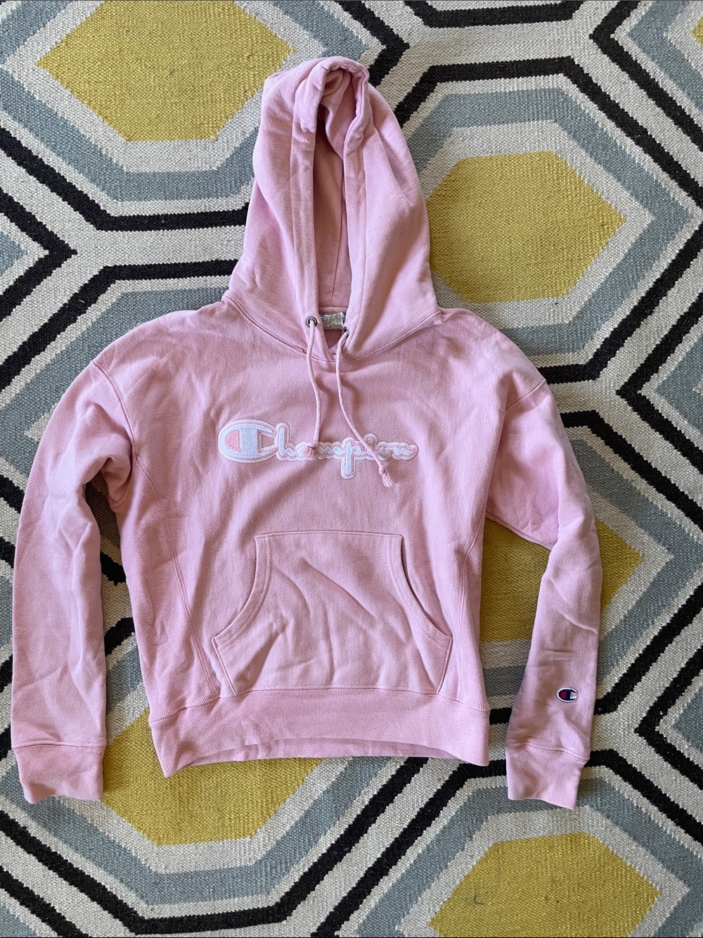 Champion Light Pink Logo Hoodie Women's Pullover Sweater